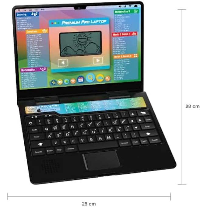 rayihni PREMIUM PRO LAPTOP FOR KIDS | INTERACTIVE EDUCATIONAL LEARNING LAPTOP TOY | 60 FUN ACTIVITIES | TEACHES LETTERS, NUMBERS, MATH, MUSIC & GAMES | LARGE LCD SCREEN | QWERTY KEYBOARD - Image 5